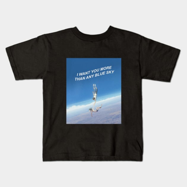 Weathering With You scene - I want you more than any blue sky Kids T-Shirt by koolpingu